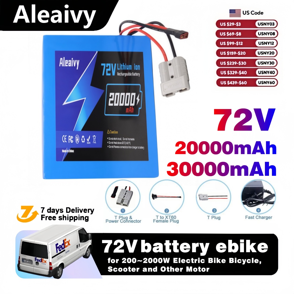 Electric Bicycle Battery 72V 30Ah - Expédié depuis les États-Unis, batterie Li-ion