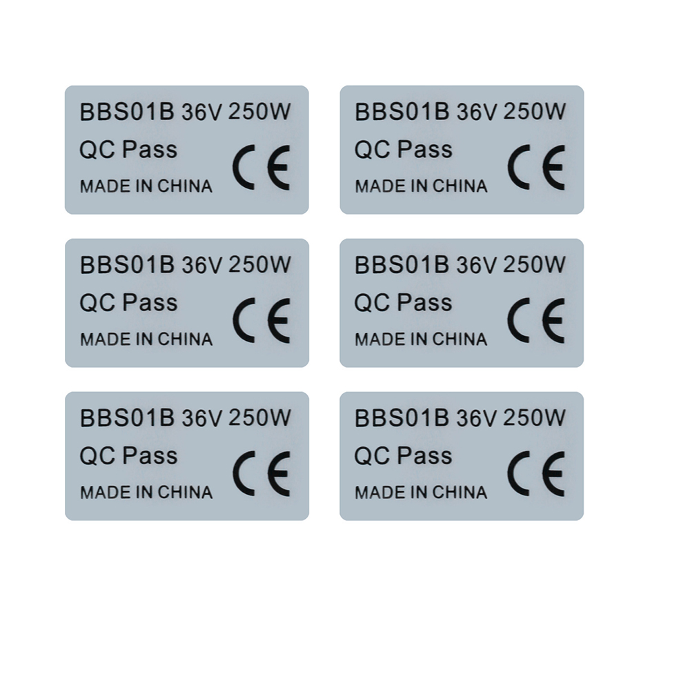 Bafang Bbs02B 48V 750W Mid Drive Kit - Autocollants pour vélo électrique, 6 pièces,