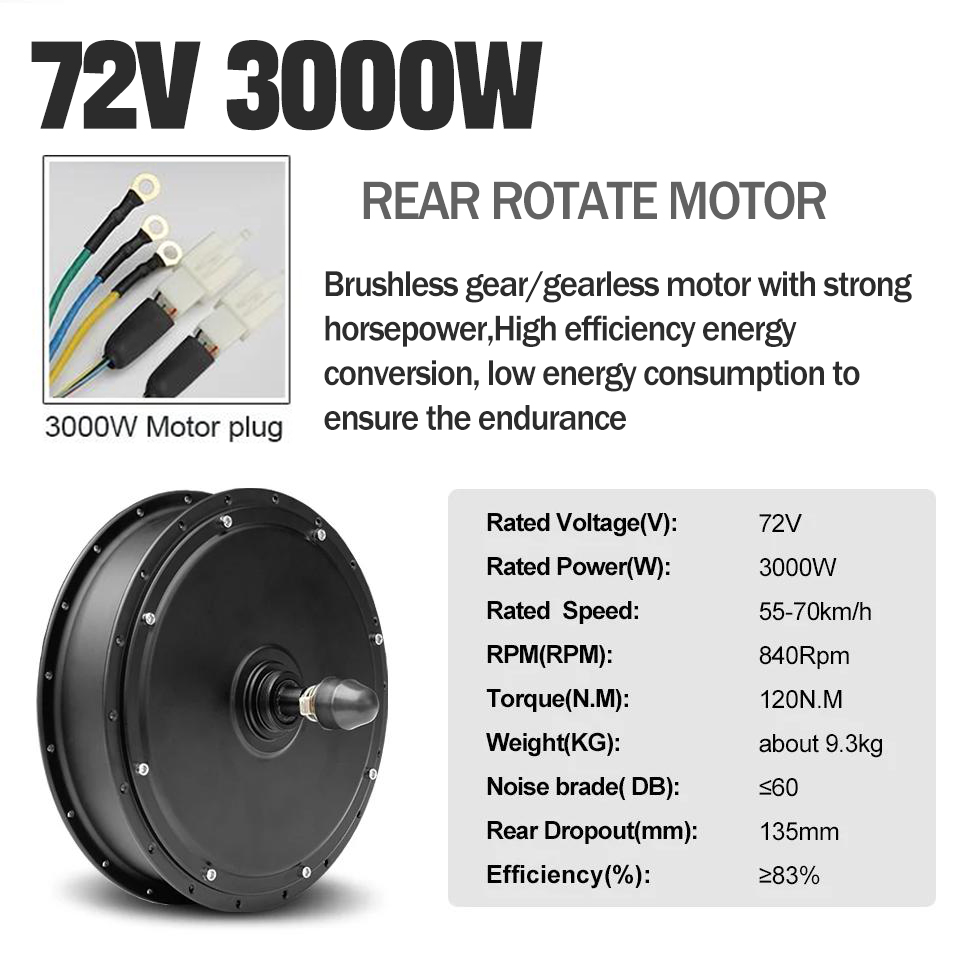 Ebike Conversion Kit 72V 3000W - Kit de conversion de vélo électrique
