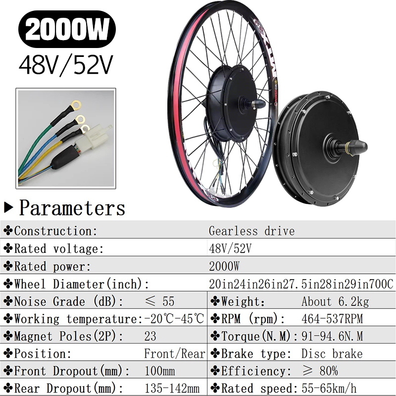 Moteur de roue de vélo électri - Ebike Conversion Kit 72V 3000W avis et prix