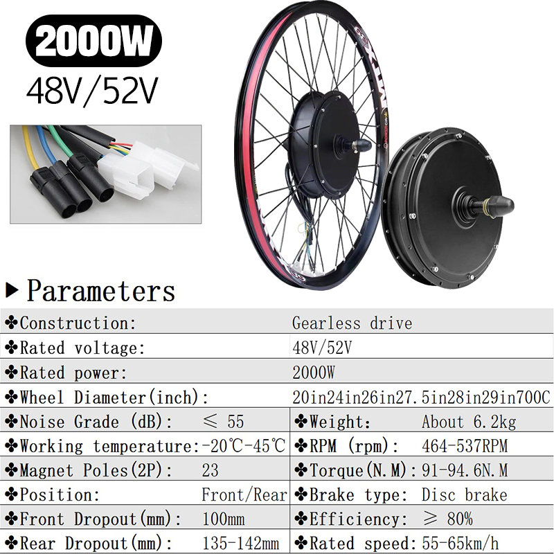 Kit de conversion de vélo élec - Ebike Conversion Kit 72V 3000W avis et prix